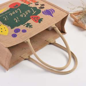 OEM Customized Printing Tote <b>Bag</b> With Inner Lamination Luxury <b>Jute</b> Eco Friendly <b>Shopping</b> <b>Bag</b> Featuring Different Design - Product Image 5