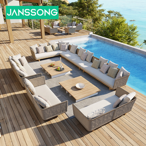 أثاث حدائق بتصميم حديث، أريكة استرخاء للشرفة، طقم أريكة خارجية للحديقة والفناء - Product Image 1