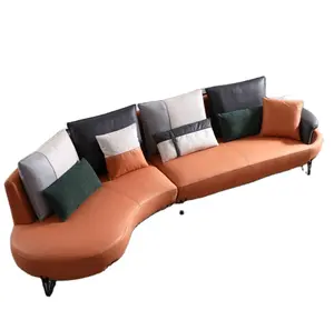 弧形风格leathaire布艺沙发套装，带奥斯曼家居家具现代家居沙发家具