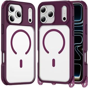 เคสโทรศัพท์มือถือแบบแม่เหล็กกันกระแทก 2 in 1 TPU+PC ดีไซน์เพชร พร้อมรูร้อยสายคล้องคอ สำหรับ <span class=keywords><strong>iPhone</strong></span> 18 - Product Image 1