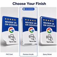 Carte NFC Google pour avis de restaurant, commande tactile, mini-programme, support carré en acrylique pour table, autocollant à puce 1k 100x100mm