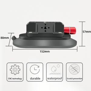 Support de fixation <span class=keywords><strong>à</strong></span> ventouse ovale en alliage d'aluminium YUANYU de 6 pouces, anodisé dur, avec vis et trous M6 de 1/4'' et 3/8'' pour montage de caméra Insta360 sur voiture - Product Image 4
