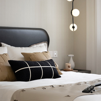 Maßgefertigtes Massivholz Modernes Hotelbettgestell mit Stauraum Queen King Schlafzimmermöbel Bettset für Apartment-Nutzung 3-5 Sterne Hotels