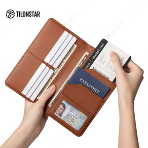 TILONSTAR TPW100 Premium Funda de cuero para pasaporte Cartera larga RIFD/NFC Porta pasaporte con ventana de identificación transparente - Product Image 5