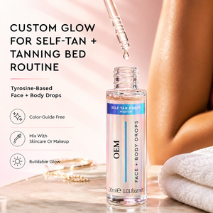 Gocce Autoabbronzanti alla Tirosina per Viso e Corpo, Booster per Lettino Solare, Guida Colore, Effetto Naturale, Cura della Pelle, Trucco, Miscelatore 30ml - Product Image 5