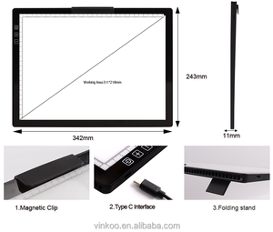 Tablette lumineuse <span class=keywords><strong>LED</strong></span> portable à piles avec gradation progressive et règle intégrée pour le dessin - Product Image 5