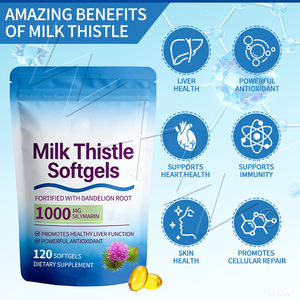 Gélules de chardon-Marie 120 gélules, 1000 mg par portion, soutient la détoxification naturelle, la réparation des cellules hépatiques - Product Image 6