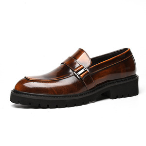 Chaussures Derby Homme en Cuir Véritable 2025 – Élégantes, Formelles, pour Mariage, Marié, à Semelle Épaisse, Rehaussantes, Antidérapantes, à Enfiler - Product Image 1