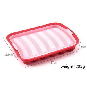Moule à saucisses créatif et adorable en métal rouge à 6 cavités, écologique, avec couvercle en plastique - Product Image 4