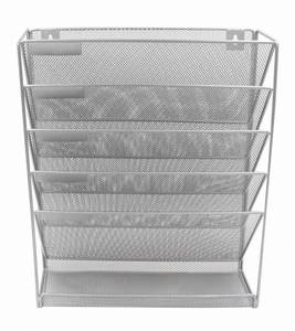 Wall Mounted Black 6 Compartments Hanging Metal Magazine Document Holder <b>File</b> <b>Organizer</b> - Product Image 2