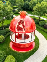 Conteneur d'expédition artistique en fibre de verre, personnalisé en usine, grand et moderne, pour stand de vente de fruits en extérieur