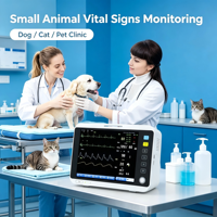 Moniteur patient multiparamétrique vétérinaire portable, moniteur de signes vitaux ECG NIBP SpO2 RESP TEMP pour chien, chat, cheval, clinique vétérinaire