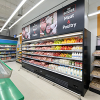 Supermarkt koelmeubel voor fruit en groenten, open multideck koelvitrine