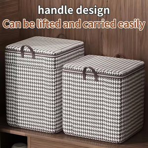 Handle Design Big Fabric Foldable Clothes Quilt Storage Bag Organizer <b>Large</b> Capacity Wardrobe Organizer <b>Box</b> - Product Image 6