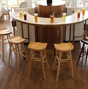 Tabourets en <span class=keywords><strong>bois</strong></span> simples solides de compteur de chaise de pied <span class=keywords><strong>haut</strong></span> de barre modernes pour la cuisine - Product Image 5