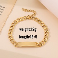 Bracelet en acier au titane minimaliste à la mode pour les couples Design géométrique bricolage avec étiquette incurvée Style tendance