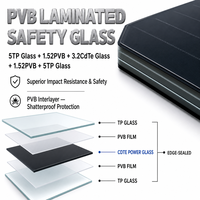 Panneau solaire pour lucarne haute puissance en CdTe, film mince semi-transparent, fenêtre de toit en verre pour maison, villa, bâtiment commercial, éclairage naturel