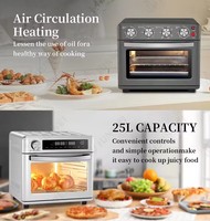 Four à toaster multifonction avec panier friteuse à air, grille et plaque de cuisson en acier inoxydable, four de comptoir pour la cuisson à domicile