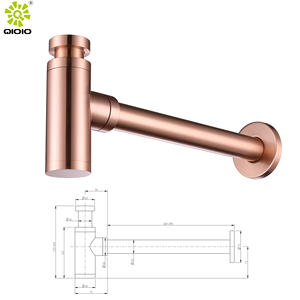 Watermark Vòng chai bẫy 32/40mm 304 thép không gỉ Pop Up <span class=keywords><strong>Siphon</strong></span> với cống tường rửa lưu vực <span class=keywords><strong>Siphon</strong></span> ẩn chất thải ống cống - Product Image 4