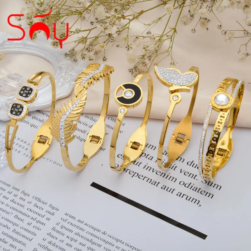 18K Gold Plated Forever Love Designer Cuff 316l Stainless Steel Jewelry Wholesale bracelets & bangles Jewelry Women