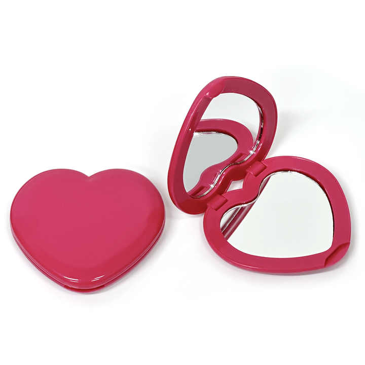 Custom Logo Heart Shape 2-Sided Makeup Mirror in Stock