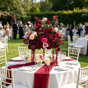 DKB Wholesale <b>Artificial</b> Flower Ball with Roses and <b>Hydrangeas</b> Elegant Floral Centerpiece for Wedding Aisle and Stage Decor - Product Image 1