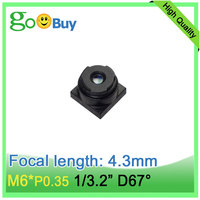 Objectif M6*P0.35 EFL 4.3mm FOV 67 Degrés pour capteur 1/3.2, objectif sténopé HD 5MP pour reconnaissance faciale, support 8*8mm, objectif pour téléphone portable