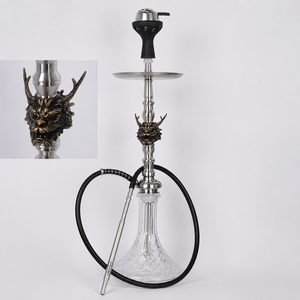 Ensemble Chicha de Luxe en Acier Inoxydable avec Base en Verre Dragon Clown et Tuyau Unique – Vente en Gros OEM - Product Image 1
