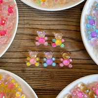 Accessoires capillaires style mignon, breloques en résine en forme de petit ours graffiti électroplaqué, clip pour coque de téléphone