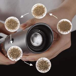 Moulin à poivre électrique Moulin à sel en acier inoxydable Rechargeable USB Gravité automatique Moulin à épices électrique pour sel et poivre - Product Image 3