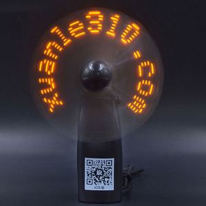 Party <b>Gifts</b> Giveaways Custom Messages Mini Portable Cooling Logo Print Flashing Light up LED <b>Festival</b> Fan With AAA Battery - Product Image 2