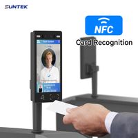 Système de contrôle d'accès biométrique Android avancé de 10 pouces SUNTEK avec reconnaissance faciale, vision nocturne, lecteur de cartes NFC IC/ID