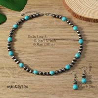 Bijoux en perles de Navajo en gros pour elle, accessoires de mode occidentaux, collier en perles de Navajo turquoise, ensemble de bijoux avec boucles d'oreilles
