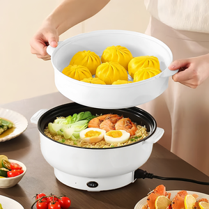 Cuisinière à riz électrique 2 en 1 et marmite à fondue avec revêtement antiadhésif, couvercle en verre trempé, capacité de 3 L pour usage domestique, en dortoir et en hôtel - Product Image 6