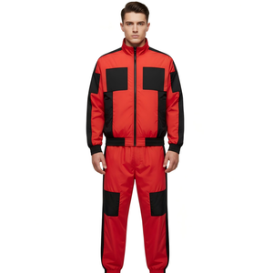 Ensemble de survêtement vintage tissé style course à blocs de couleurs audacieux, séchage rapide, haut de gamme pour hommes - Choix ODM - Product Image 1