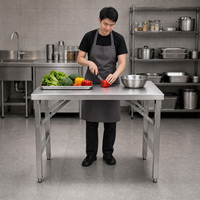 Direct Manufacturer 201 Food Prep Food Grade Enkelvoudige Vierkante Pootjes RVS Werktafel voor Café Keuken