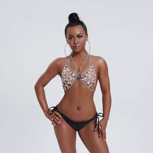 2024自由奔放に生きるゴールドボディチェーンファッションサマービーチビキニセクシーハーネスブララインストーンウエストチェーンチャームボディアクセサリージュエリー - Product Image 3