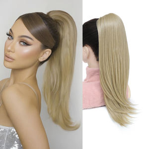 Extension per <span class=keywords><strong>Coda</strong></span> <span class=keywords><strong>di</strong></span> <span class=keywords><strong>Cavallo</strong></span> con Clip a Griffe in Fibra Resistente alle Alte Temperature, <span class=keywords><strong>Lunga</strong></span>, Liscia e Setosa, Bionda, con Elastico, Facile da Applicare - Product Image 1