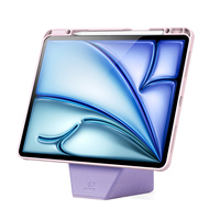 Étui de protection en cuir PU pour tablette iPad Air 13 pouces M4/M3/M2 (2026/2025/2024) avec coque arrière en TPU et support MagSafe
