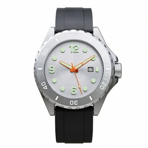 Montre de plongée de luxe pour hommes, boîtier en alliage de titane, résistante à l'eau jusqu'à 500M, avec cadran à texture scintillante dégradée bleue luminescente - Product Image 1