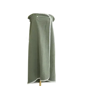 China supplier price 140x80cm Home Hotel Bath Dress Wearable soft Waffle Bath Towel Skirt Sauna Spa Body Robe