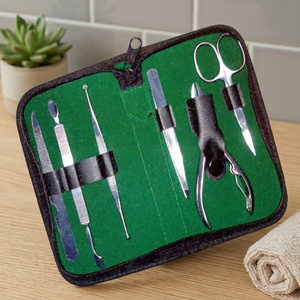 ASAP Custom-made Steel Manicure Kit 5-in-1 <b>Nail</b> Clipper <b>Nail</b> File Cuticle Pusher <b>Nail</b> Cleaner Cuticle Nipper Eyebrow Set - Product Image 3