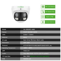 Caméra dôme panoramique 4K 8MP GA-B6DBFD-M8G à double objectif 180 degrés en métal pour surveillance IP CCTV extérieure avec carte SD