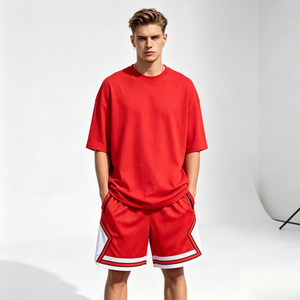 Custom Logo Men's Drawstring Breathable Eco-Friendly Vintage Style 220gsm Double <b>Layer</b> Mesh Fabric Board Shorts for Summer - Product Image 1