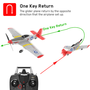 Avions RC en mousse EPP <span class=keywords><strong>P51D</strong></span> 400 mm 4 canaux RTF avec télécommande et batteries - Portée de 300 m pour adultes et enfants, cadeaux d'extérieur - Product Image 3