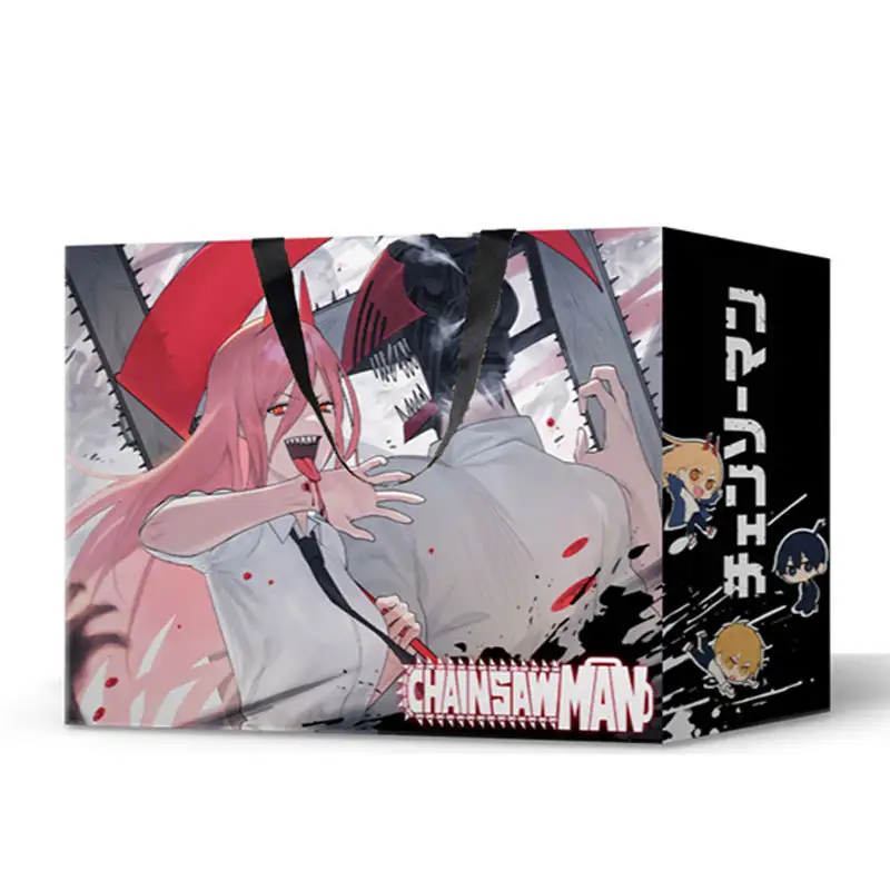 Chainsaw Man Demon Slayer Jujutsu Kasen Comic Con film terang tas kertas besar cetak hadiah Anime tas hadiah tas tangan tas berkat