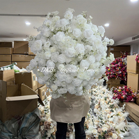 Groothandel Populaire Hoge Kwaliteit Kunstbloemen Bal Bruiloft Tafeldecoratie Zijde Wit Groen Bloemstukken