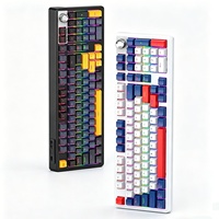 Keyboard Mekanik Nirkabel dengan Tombol Putar Tri-Mode BT/USB-C/2.4GHz, Switch Hot Swappable, Struktur Gasket, RGB Backlit, Keyboard Gaming