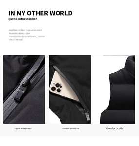 Veste <span class=keywords><strong>sans</strong></span> manches zippée imperméable à col montant pour homme, <span class=keywords><strong>grande</strong></span> <span class=keywords><strong>taille</strong></span>, coupe ajustée, mode, hiver, chaude et épaisse - Product Image 3