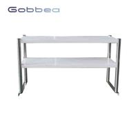 Table de travail commerciale en acier inoxydable 201/304 à haute capacité de vente, étagère de rangement pour cuisine et restaurant, capacité de charge de 300 kg/m